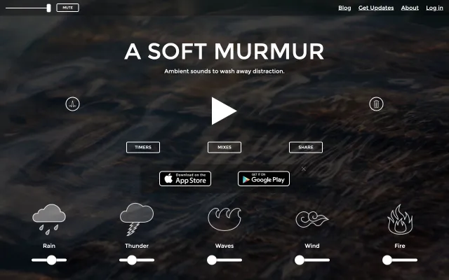 Screenshot of the A Soft Murmur website