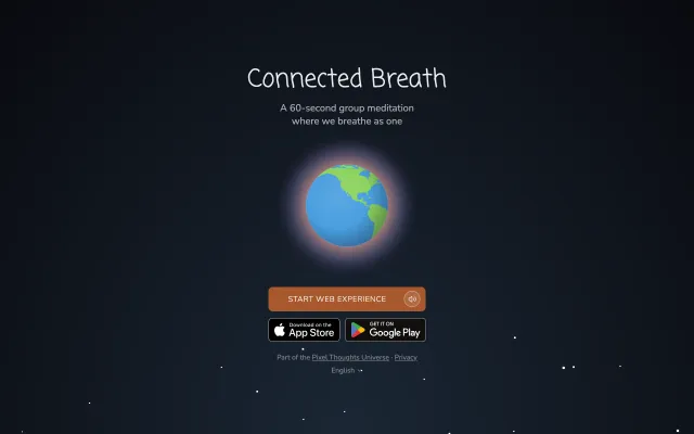 Screenshot of the Connected Breath website