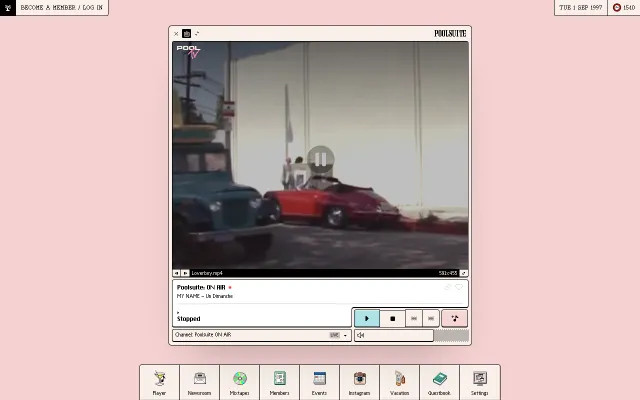 Screenshot of the Poolside.fm website