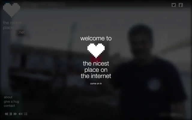 Screenshot of The Nicest Place on the Internet website