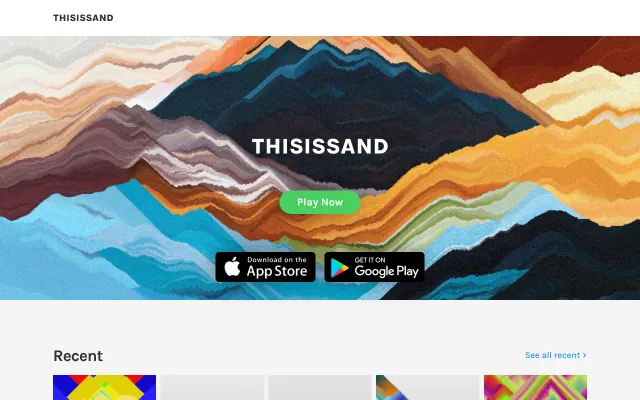 Screenshot of the This Is Sand website