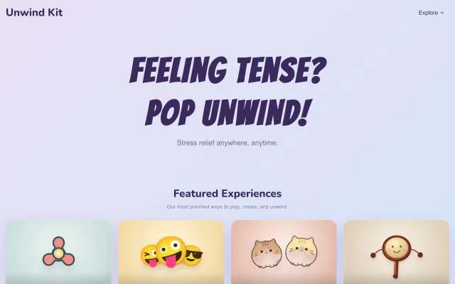 Screenshot of the Unwind Kit website